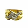 Bague auriculaire italienne, en or jaune et diamants