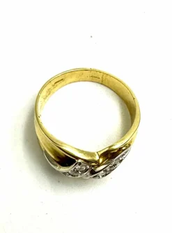 Bague auriculaire italienne, en or jaune et diamants