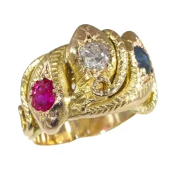 Bague avec diamant rubis et saphir