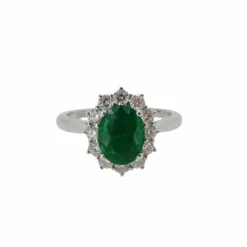 Bague avec émeraude et diamants