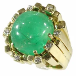 Bague avec émeraude et diamants