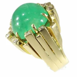 Bague avec émeraude et diamants