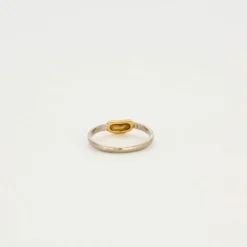 Bague avec motif coeur en or jaune et platine