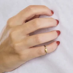 Bague avec motif coeur en or jaune et platine