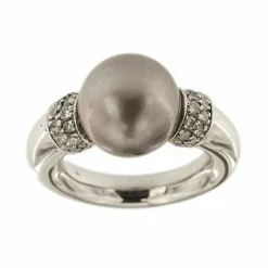 Bague avec perle de Tahiti et diamants