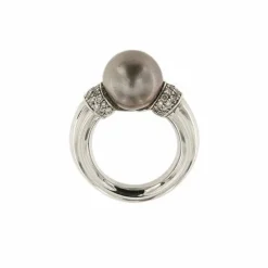 Bague avec perle de Tahiti et diamants