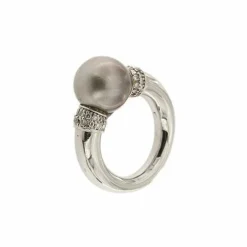 Bague avec perle de Tahiti et diamants