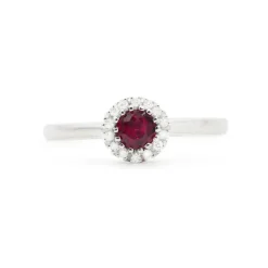 Bague avec rubis 0,26 ct et diamants