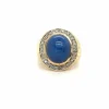 Bague avec saphir bleu et diamants naturels