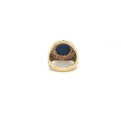 Bague avec saphir bleu et diamants naturels