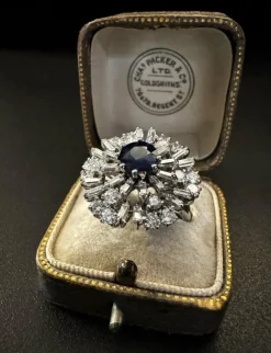 Bague avec saphir et diamants