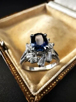 Bague avec Saphir et Diamants