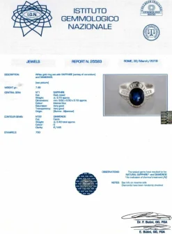 Bague avec saphir non traité et diamants