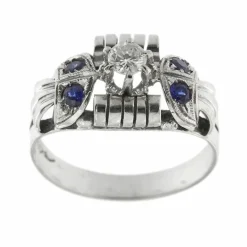 Bague avec saphirs et diamants