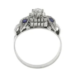 Bague avec saphirs et diamants