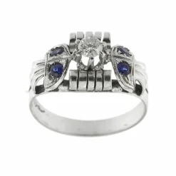 Bague avec saphirs et diamants