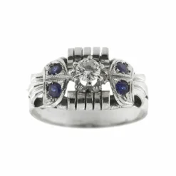 Bague avec saphirs et diamants