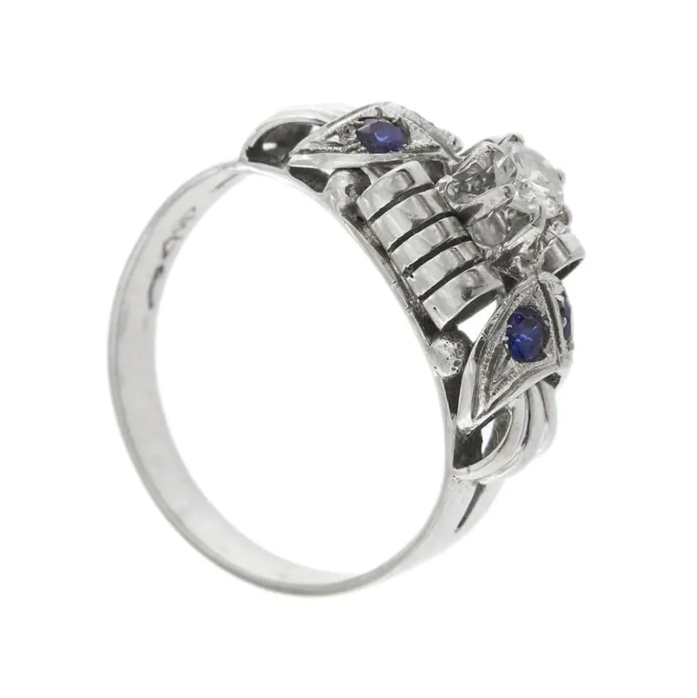 Bague avec saphirs et diamants