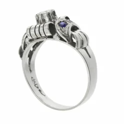 Bague avec saphirs et diamants