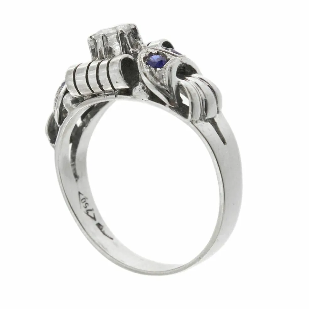 Bague avec saphirs et diamants