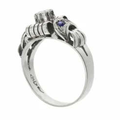 Bague avec saphirs et diamants