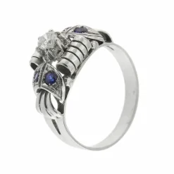 Bague avec saphirs et diamants