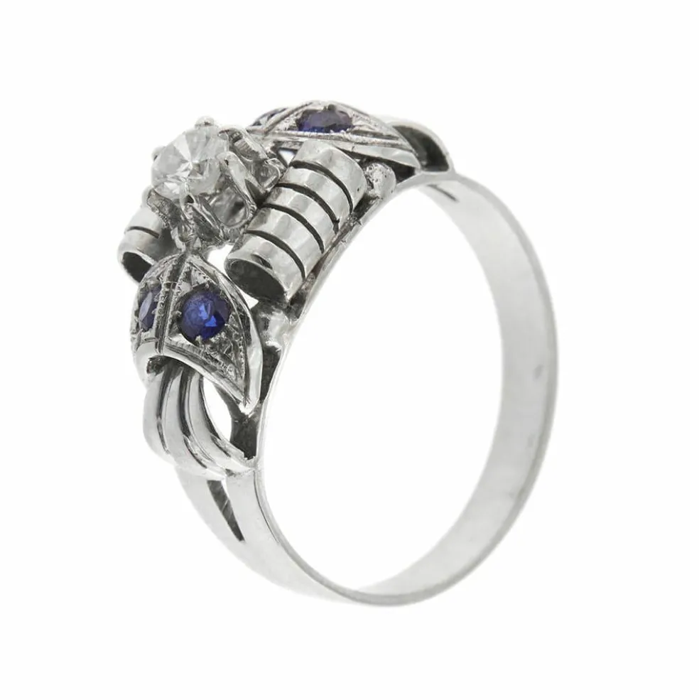 Bague avec saphirs et diamants