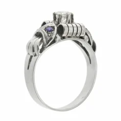 Bague avec saphirs et diamants