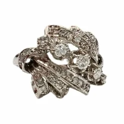 BAGUE BAGUE DESIGN 1940-1945 OR AVEC DIAMANTS