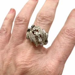 BAGUE BAGUE DESIGN 1940-1945 OR AVEC DIAMANTS