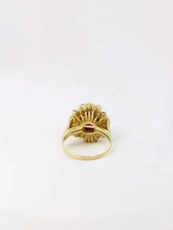 Bague ballerine Grenat Diamants baguette