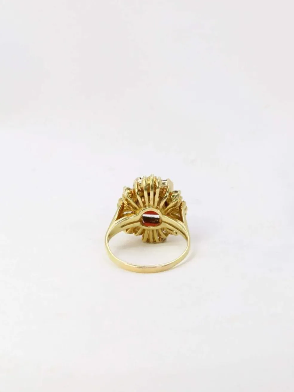 Bague ballerine Grenat Diamants baguette