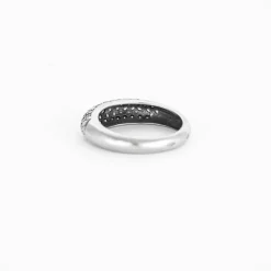 Bague Bande Pavée or blanc