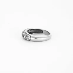 Bague Bande Pavée or blanc