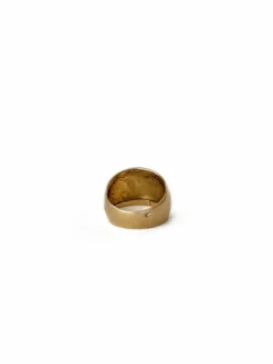 Bague bandeau bombée en or jaune