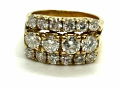 Bague bandeau diamants en or jaune