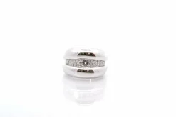 Bague bandeau diamants en or blanc