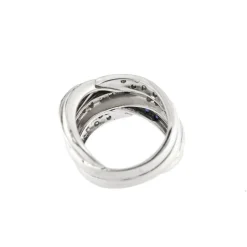 Bague bandeau diamants et saphirs