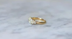 Bague Bandeau Double Ligne Diamants Taille Ancienne