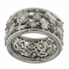 Bague bandeau en or blanc et diamants