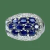 Bague bandeau en or blanc 10 saphirs et diamants
