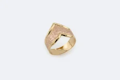 Bague bandeau en or jaune et or rose