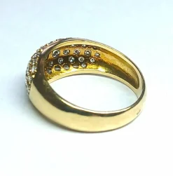 bague bandeau en or jaune et diamants
