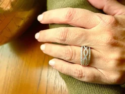 Bague bandeau Or blanc Diamants
