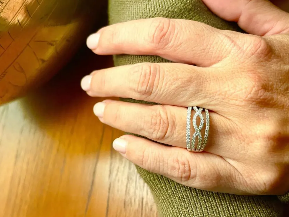 Bague bandeau Or blanc Diamants
