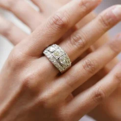 Bague bandeau Or blanc Diamants