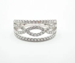 Bague bandeau Or blanc Diamants