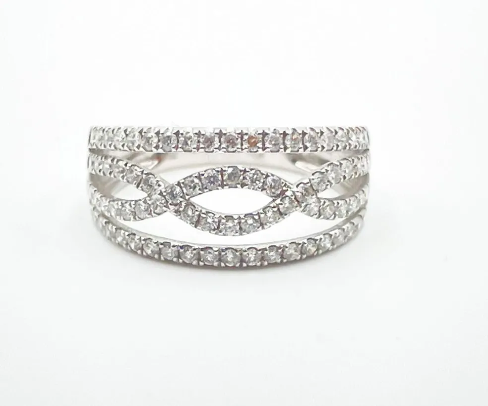 Bague bandeau Or blanc Diamants