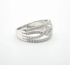 Bague bandeau Or blanc Diamants