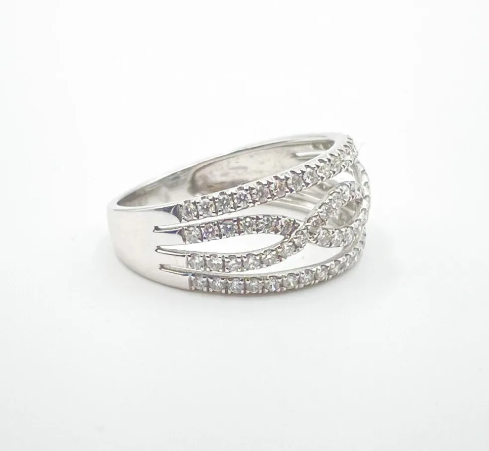 Bague bandeau Or blanc Diamants